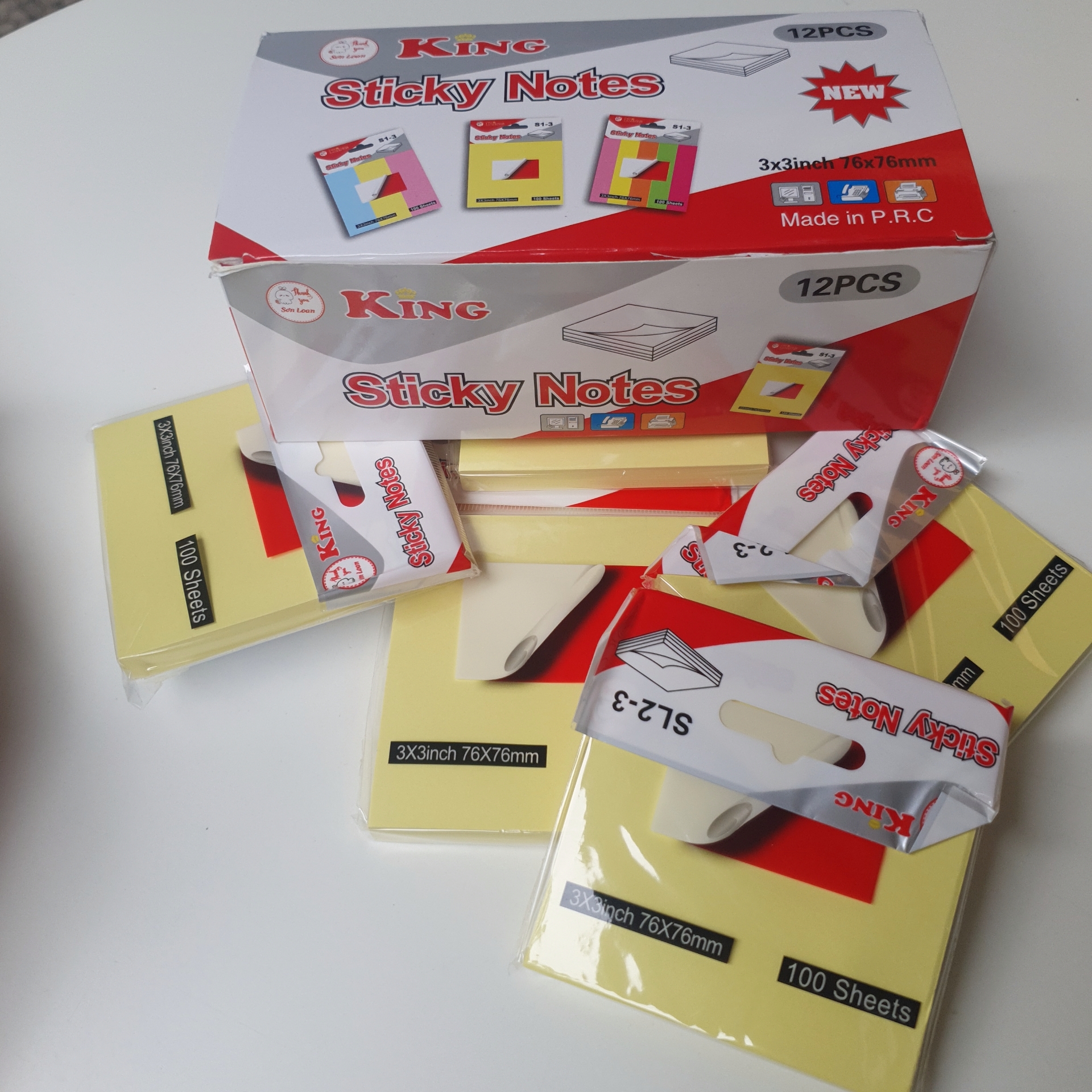 Giấy notes vàng hình vuông (76x76mm) xấp gồm 100 tờ