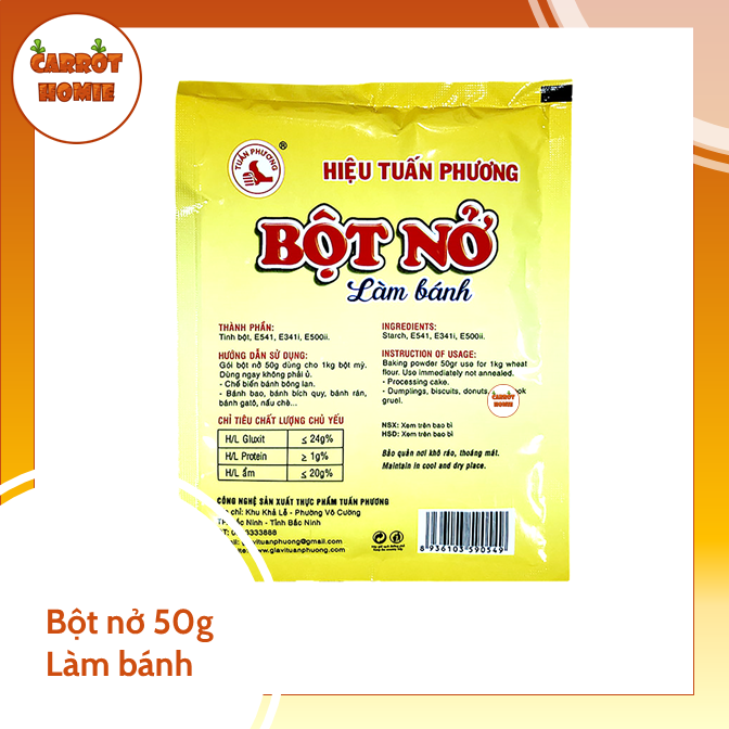 02 gói Bột nở 50g làm bánh mì, bánh bao