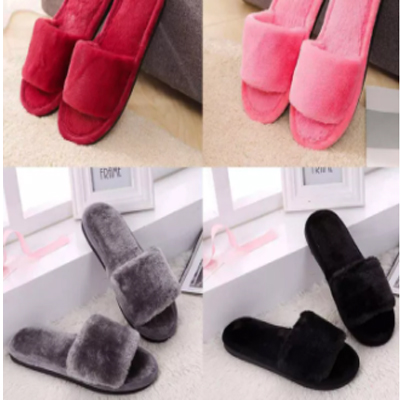 Dép lông đi trong nhà - màu đen size 36