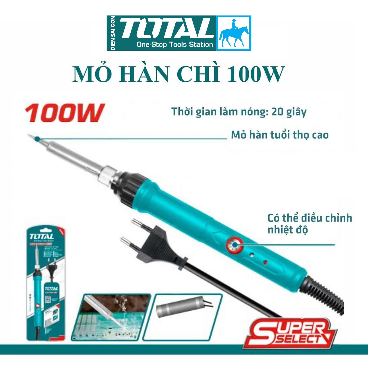 Mỏ hàn chì 100w TOTAL Chính hãng TET10006 - TOTAL Chính hãng TET10006 SI00108