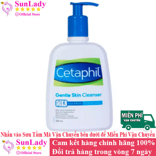 Sữa Rửa Mặt Cetaphil Gentle Skin Cleanser 500ml Cân bằng pH Dịu nhẹ cho da Không gây kích ứng - Sửa rửa mặt trị mụn Centaphil chính hãng