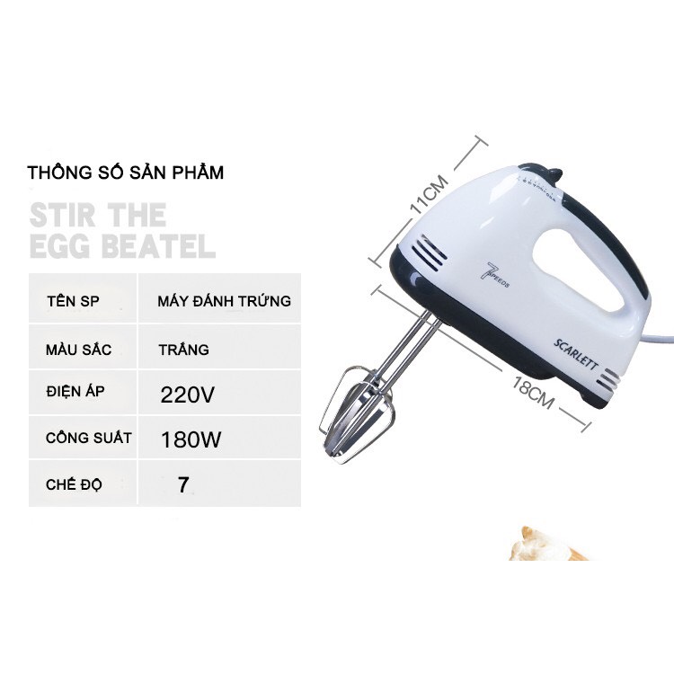 Máy Đánh Trứng Cầm Tay - Máy Đánh Trứng Mini 7 Tốc Độ Cao Cấp - GDTM