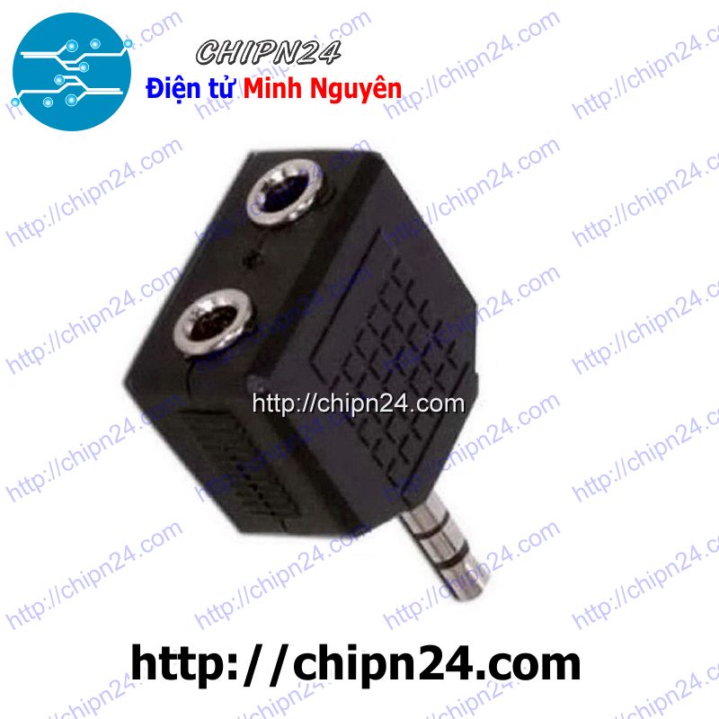 [1 cái] (G29) Đầu chia Jack Audio 3.5mm ĐEN 1 ngõ ra 2