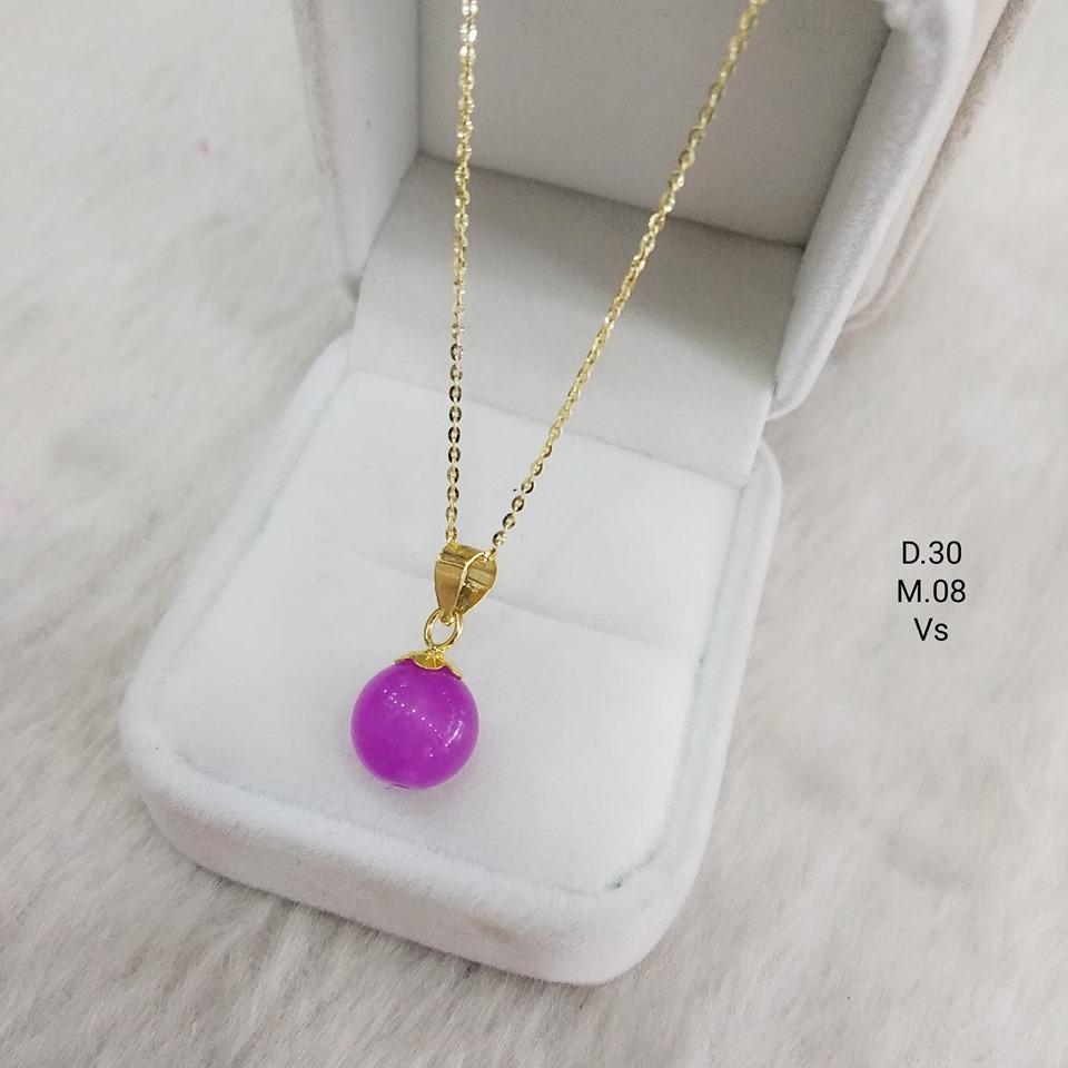 Dây chuyền vàng 10k đá phong thủy