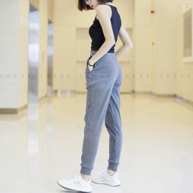 Quần Jogger gân tăm lên From tôn dáng mix gì cũng đẹp cho Nữ