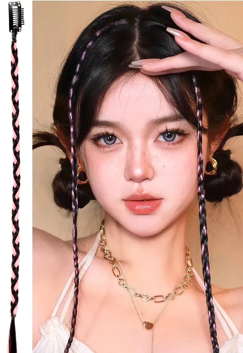 Tóc giả tết thắt bính mini J111 ❤️FREESHIP❤️ tóc tết thắt bính, tóc giả thắt bím