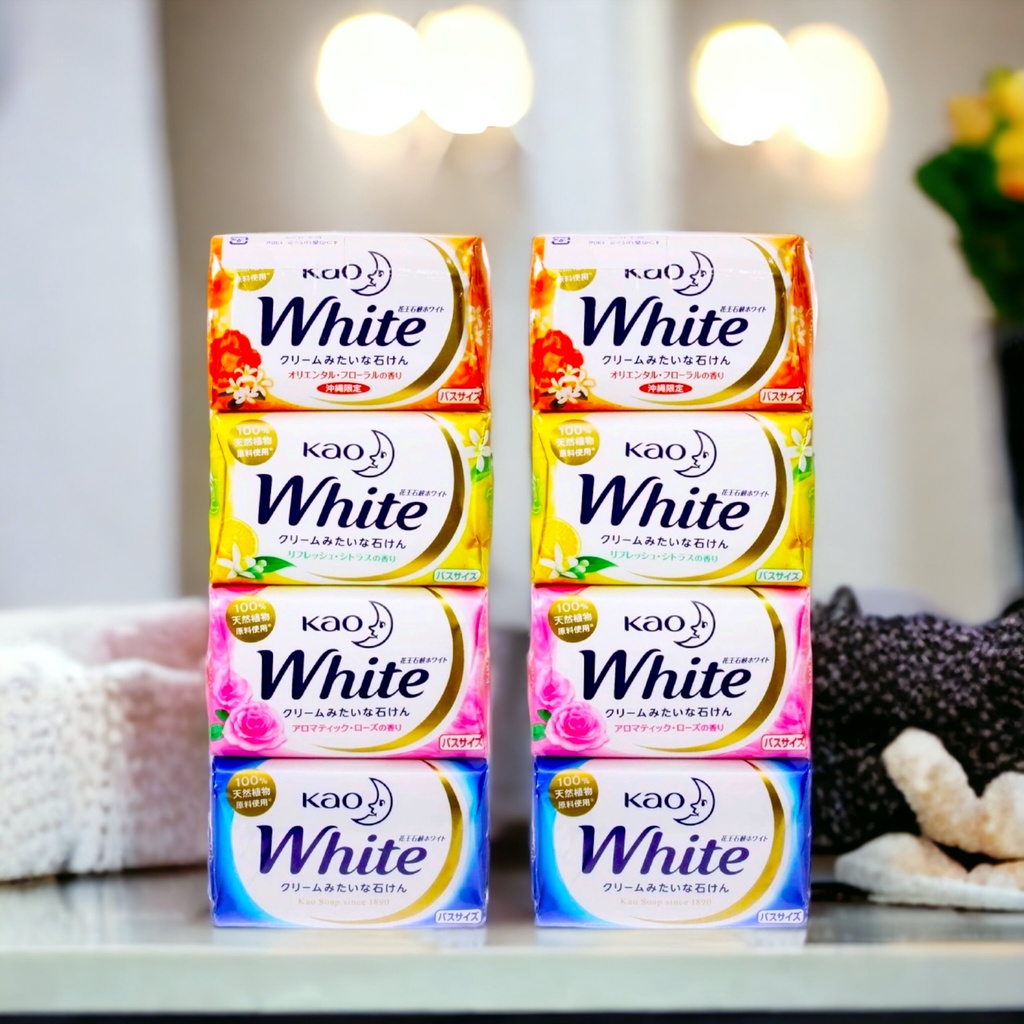 Xà phòng tắm Kao White Soap Nhật Bản 130g, Xà phòng tắm Kao White nội địa Nhật Bản
