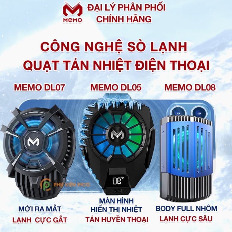 Quạt tản nhiệt điện thoại Memo DL05 V2 Sò lạnh / Memo DL01 / Memo DL06 / Memo DL07 / Memo DL08