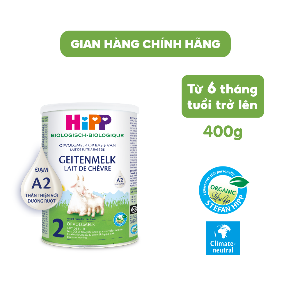 Sữa dê HiPP Organic 400g đủ số - Nhập khẩu Đức