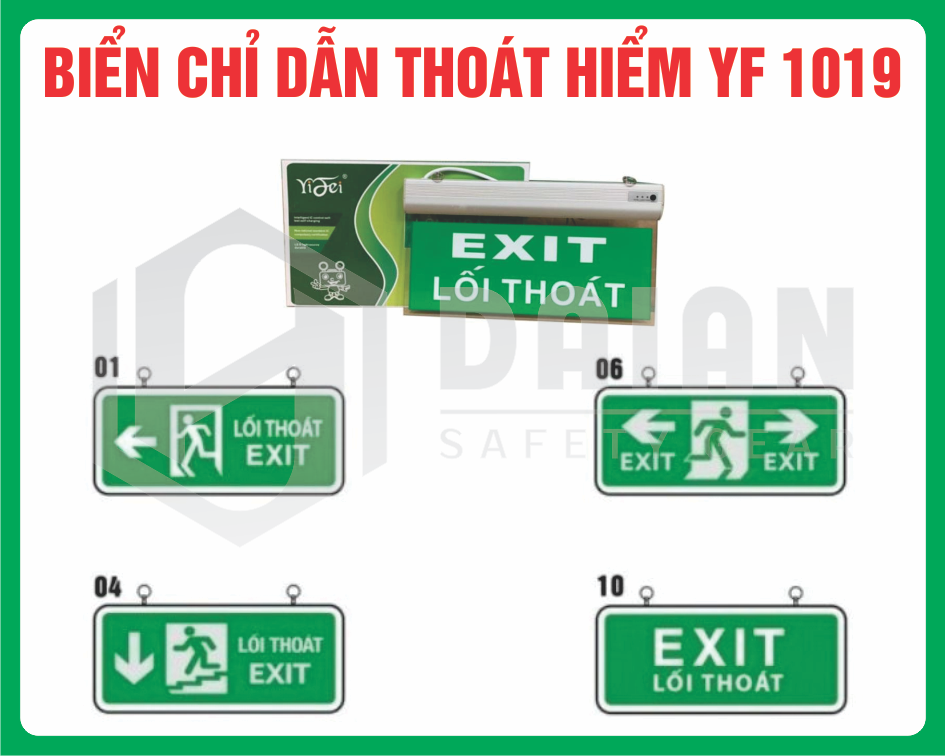 Biển Chỉ Dẫn Thoát Nạn Hai Mặt Exit Lối Thoát YF-1019 (YF2- 0ELT-1019)