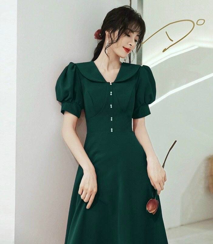 Đầm nút nhí 2 màu