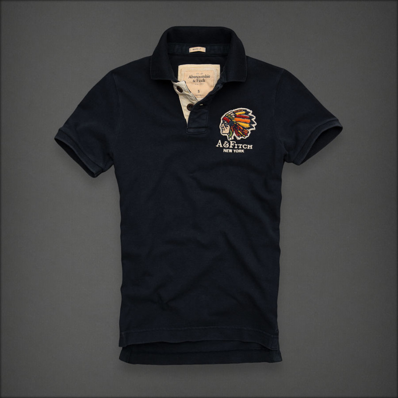 Áo thun polo thổ dân Abercrombie Navy Classic