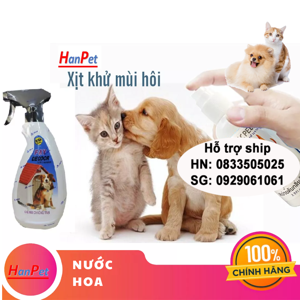 Hanpet - (2 loại) - Xịt khử mùi hôi của chó mèo - XC- PET và FAY 350ml - diệt khuẩn môi trường ( 239)- HP10760TC