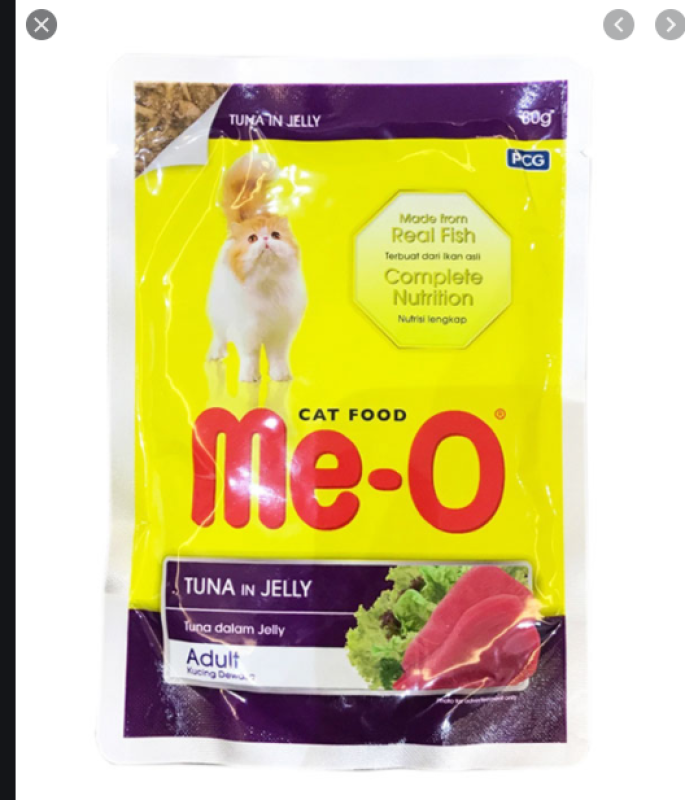 Thức Ăn Pate cho mèo vị Cá Ngừ Nấu Đông Tuna In Jelly Me-O 80g
