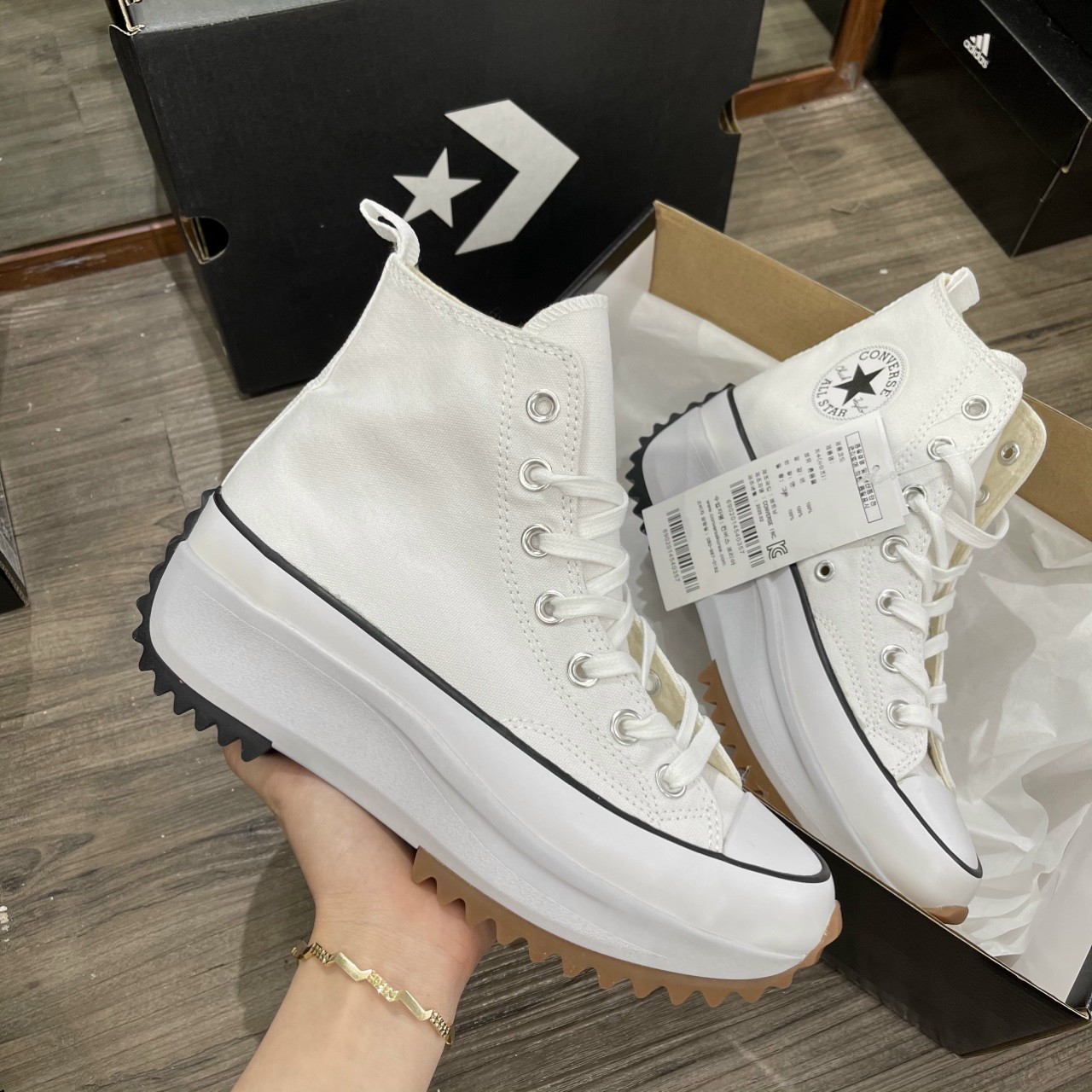 Giày Converse Run Star Hike Hi Low White Cổ Cao + Cổ Thấp ( Full box )