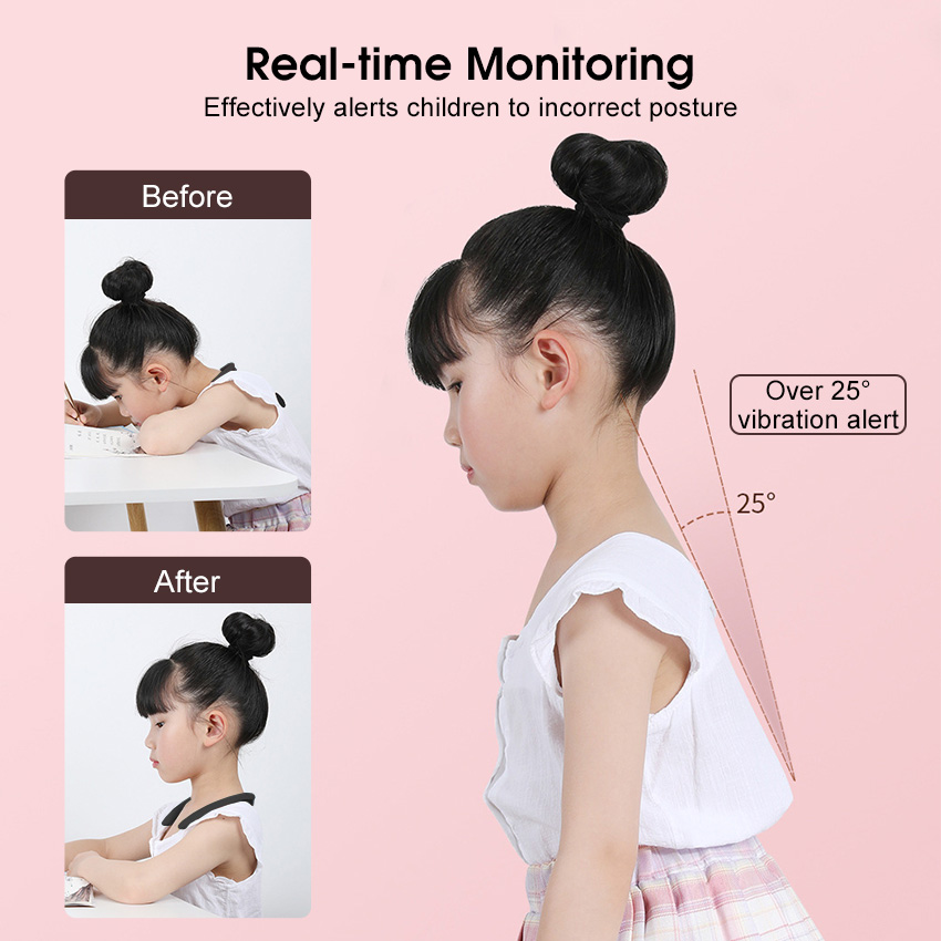 EsoGoal Posture Corrector Posture Vibration Reminder Hanging Neck Smart Posture Corrector Rechargeable Anti-Hunchback Correction Device Posture Trainer with LCD Counter