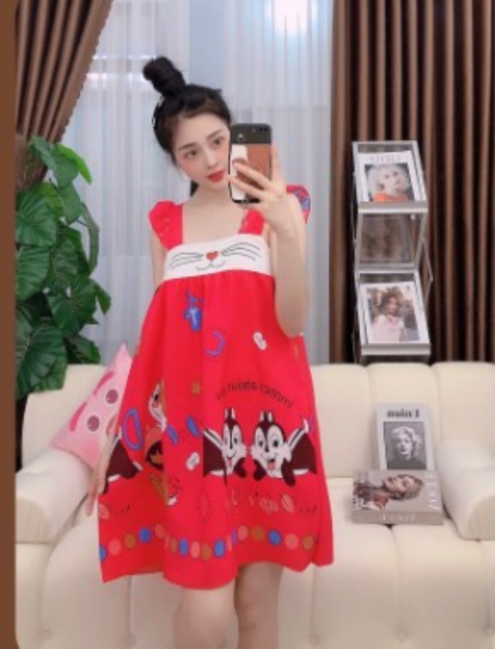 Váy ngủ 2 dây sexy chất liệu lụa mềm mịn cao cấp freesize dưới 57kg