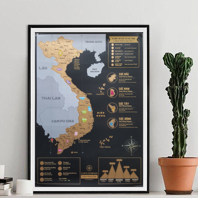 Vietnam Scratch Art Poster Royal Blue Edition