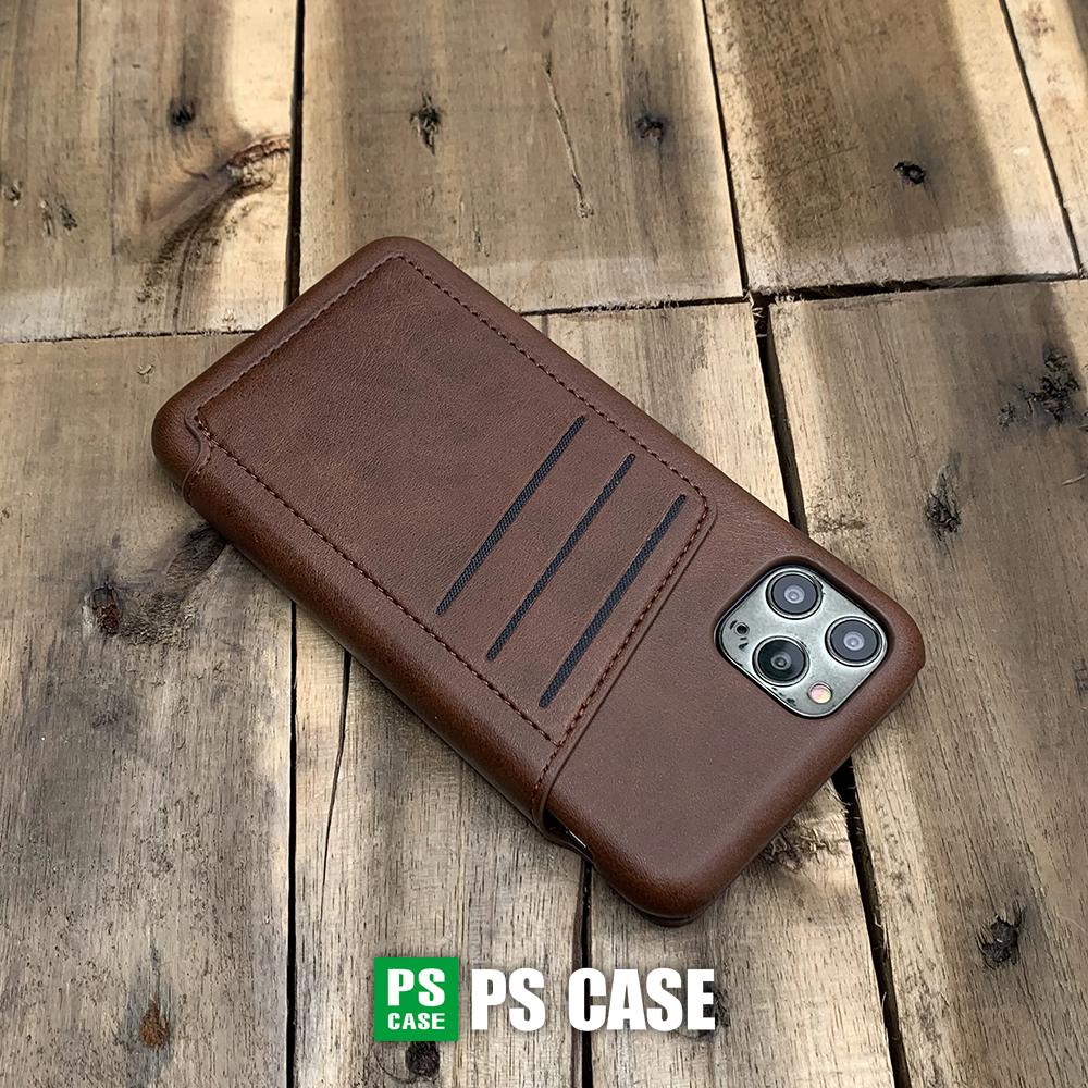 Bao da kiêm ví dành cho iPhone 11 Pro Max - màu nâu - PS Case Phân Phối