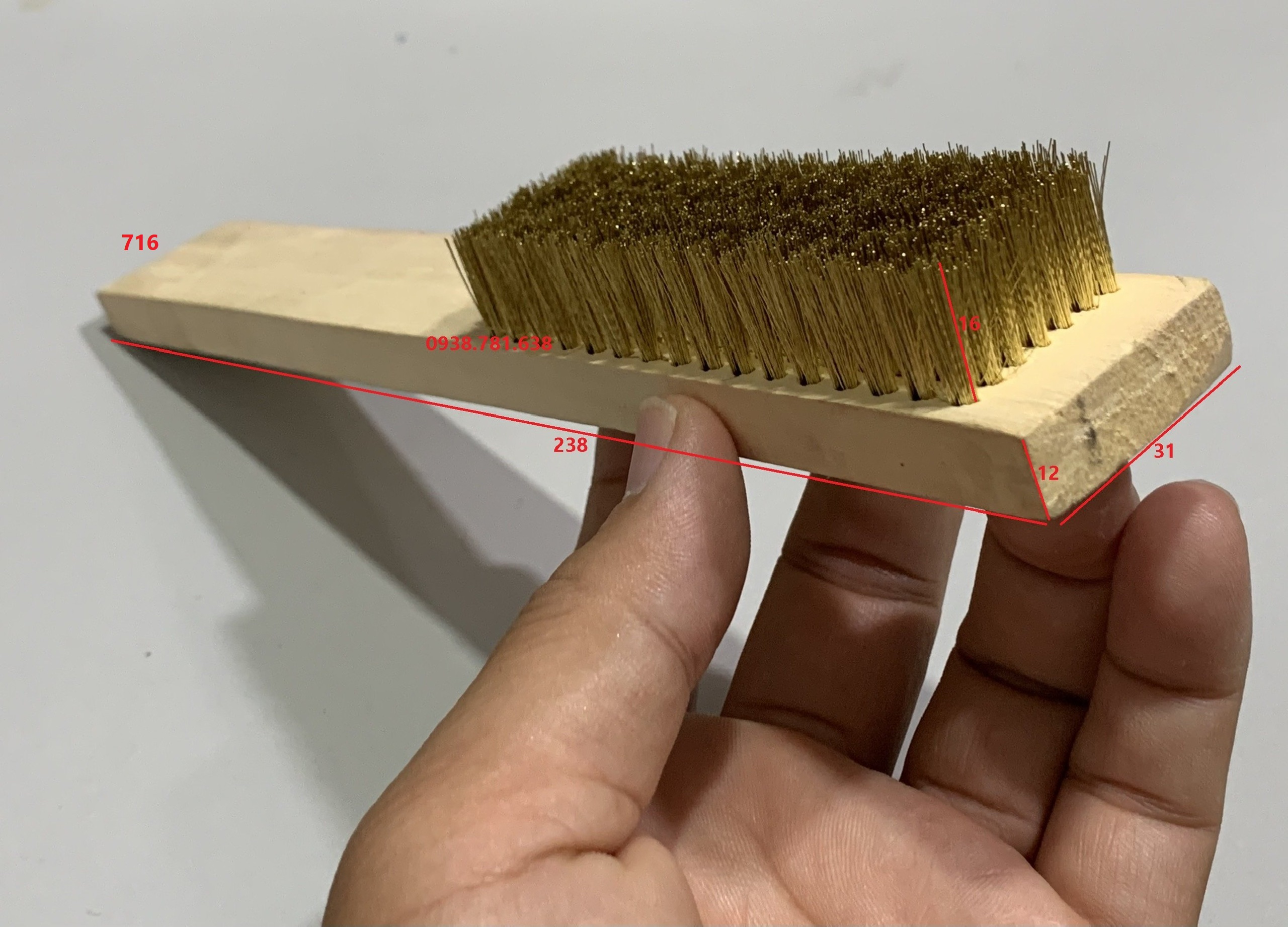 Bàn Chải Cán Gỗ Sợi Cước Đồng 416-516-716-816