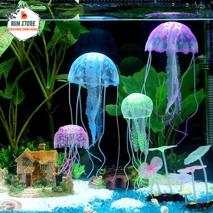Sứa giả trang trí hồ cá xinh xắn, trang trí bể cá cảnh - BUM STORE