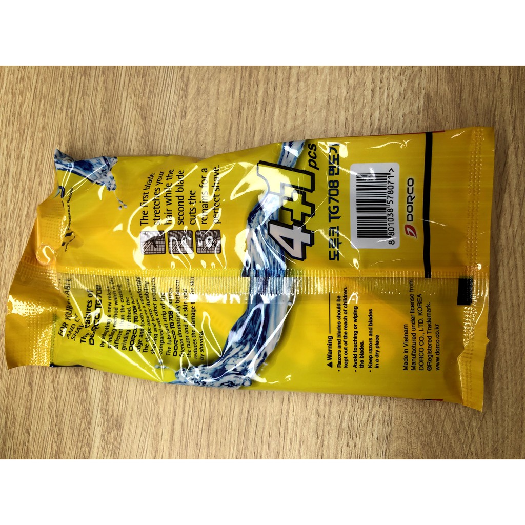 dao cạo râu 2 lưỡi dorco - td708 bich 5 cây