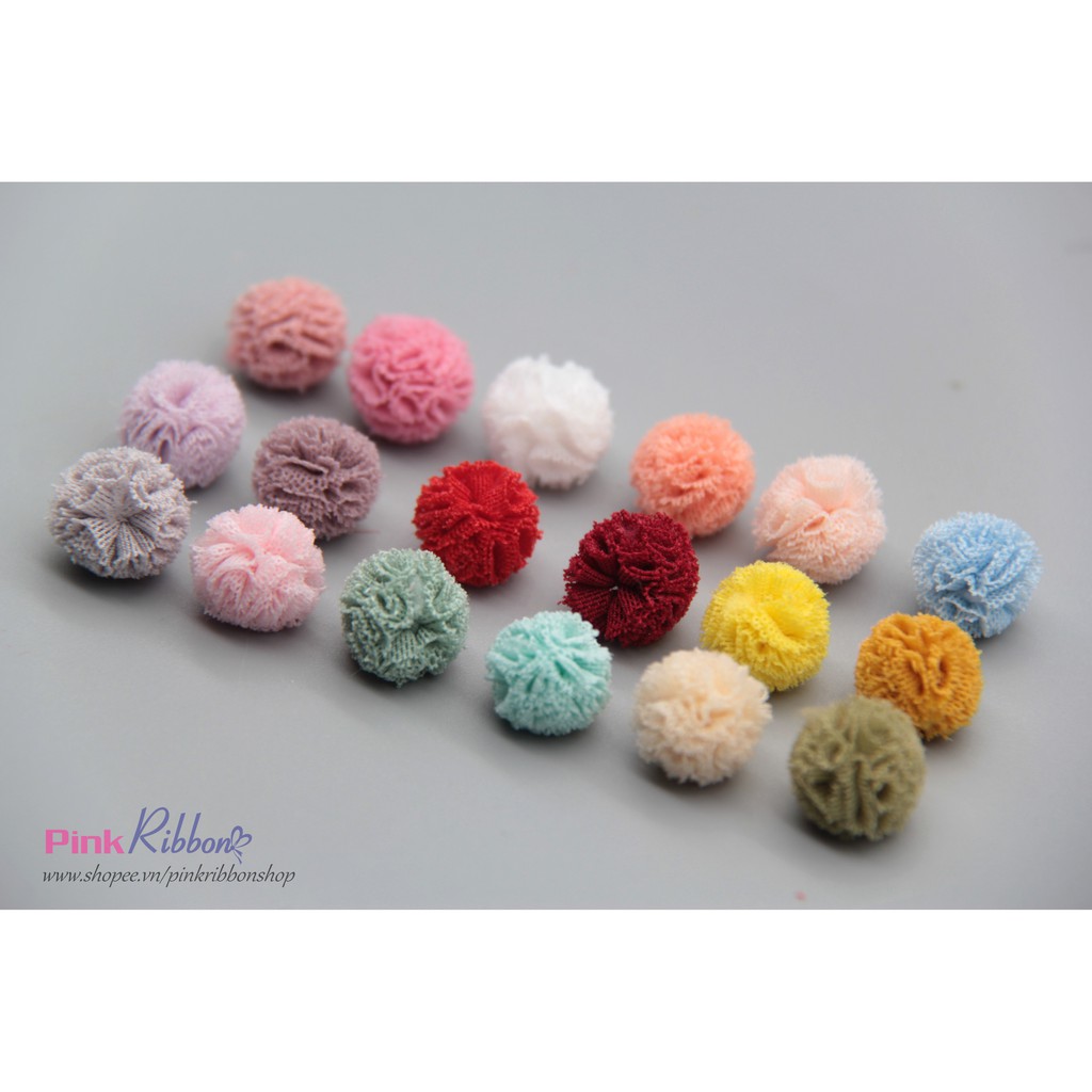 Pompom Các Màu Cỡ 1.5Cm - Set 10 Cái
