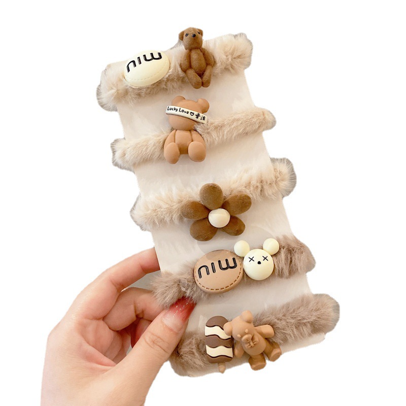 Vĩ 5 buộc tóc lông hoạt hình cho bé