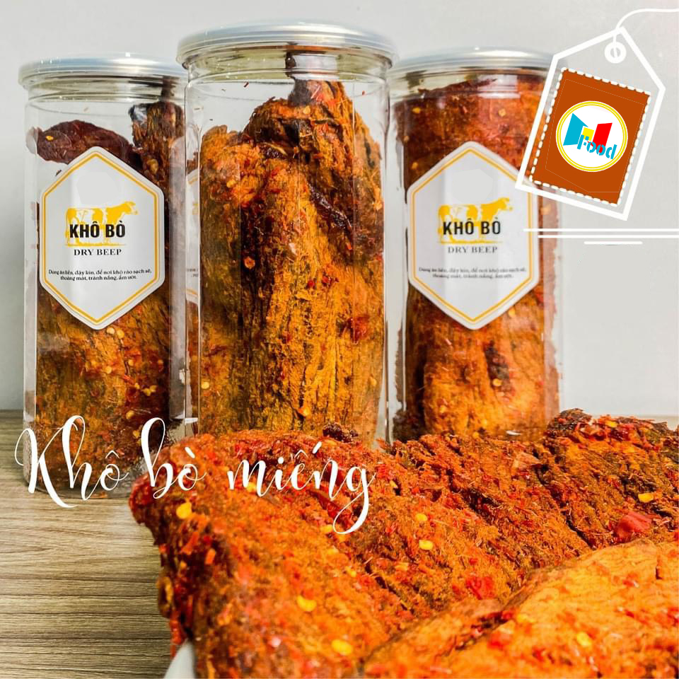 Khô Bò Miếng Mềm Lon pet 300gram Đậm Vị Bò