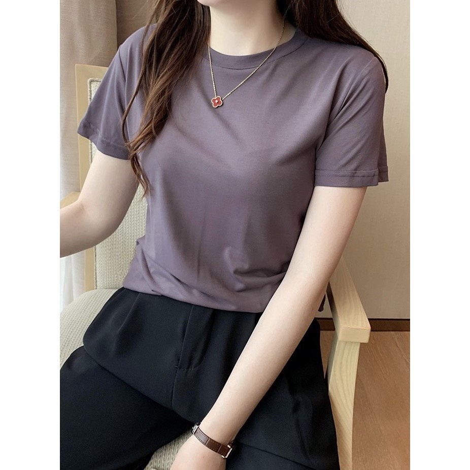 áo thun trơn cổ tròn