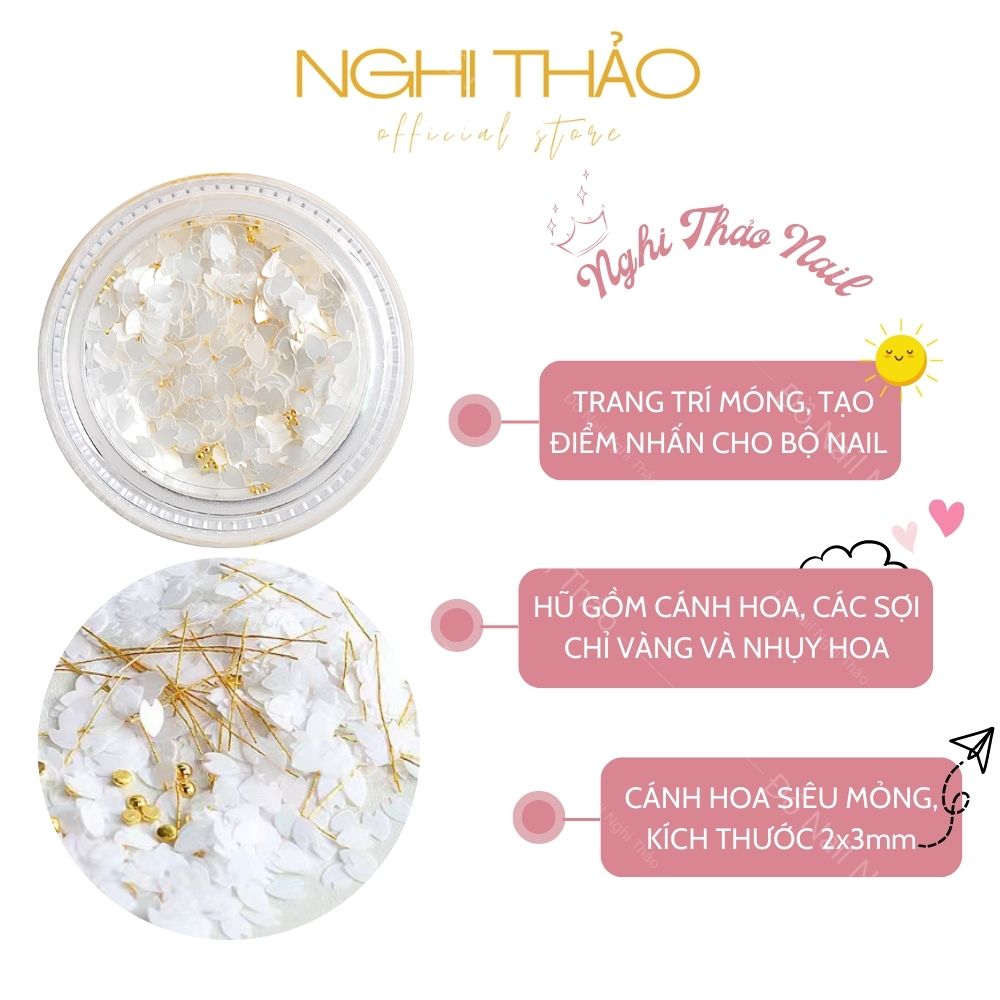 Cánh hoa nail ẩn trang trí móng
