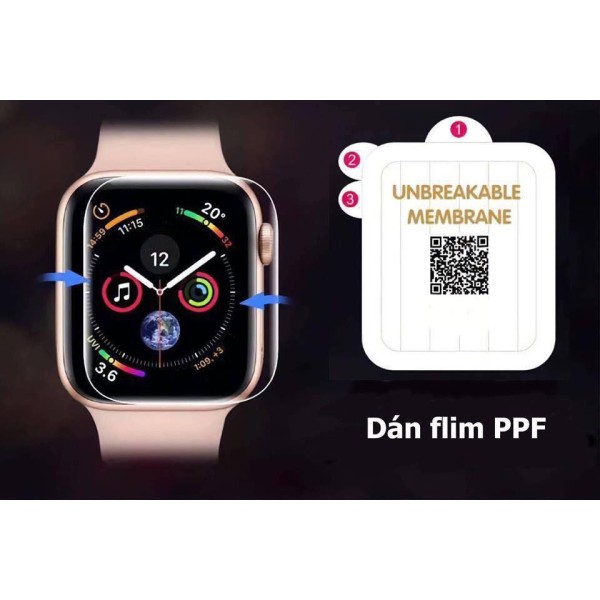 Miếng dán dẻo skin PPF tự phục hồi trầy xước cho Apple Watch size 38 40 42 44mm