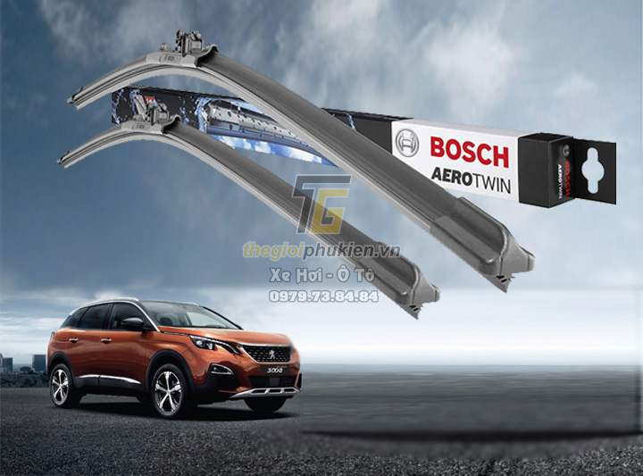 Combo 2 cần gạt nước Bosch A558S AeroTwin Euro theo xe Peugeot 3008, 5008