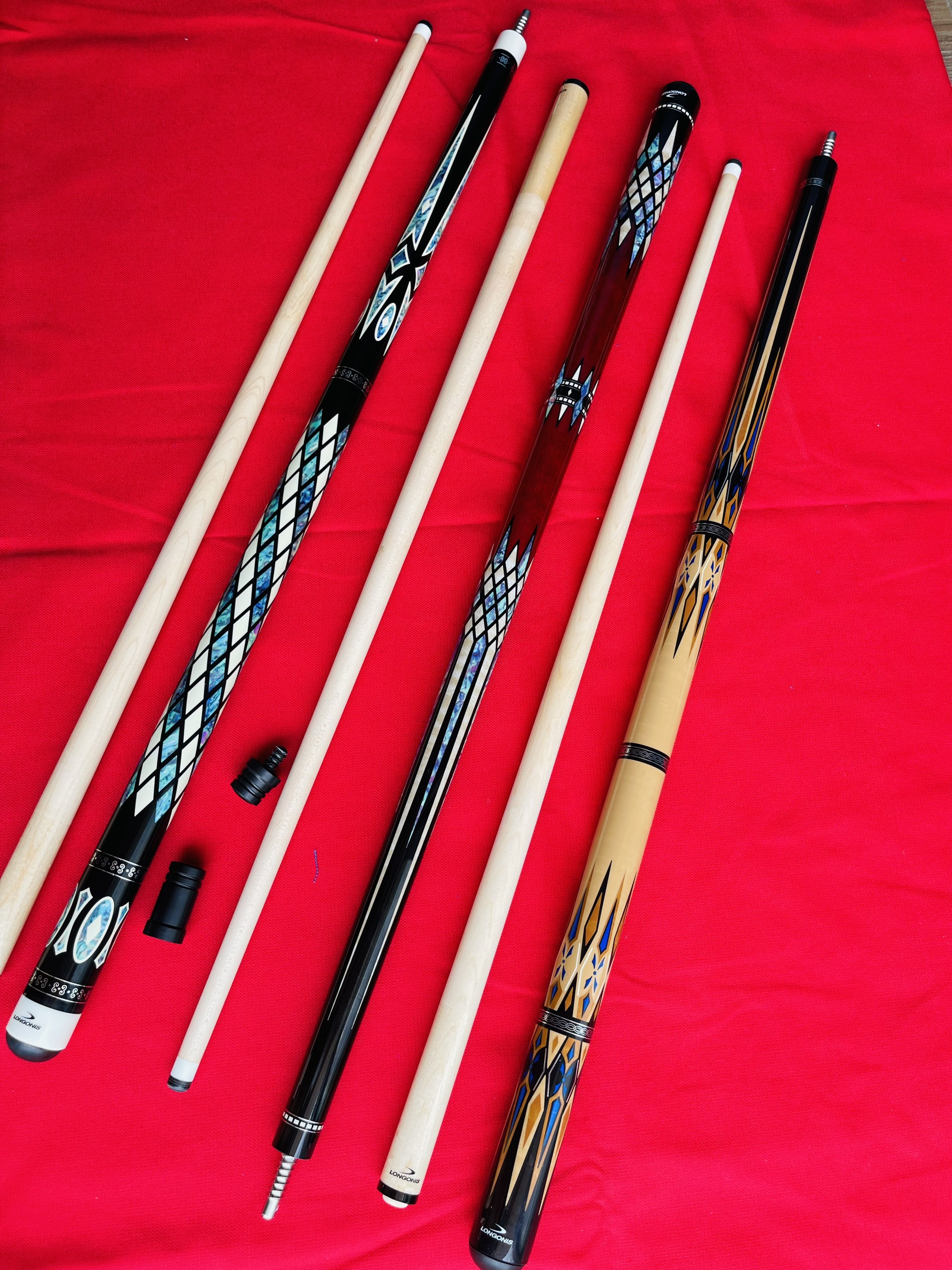 Combo cơ bida ba băng tầm trung Longonis flower restock 1539k