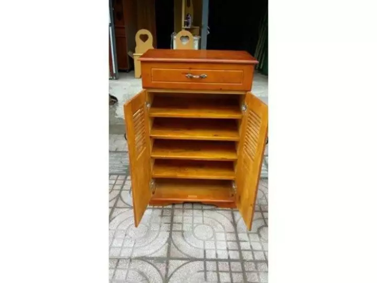 [HCM]TỦ GIÀY GỖ CAO SU NGANG 60CM
