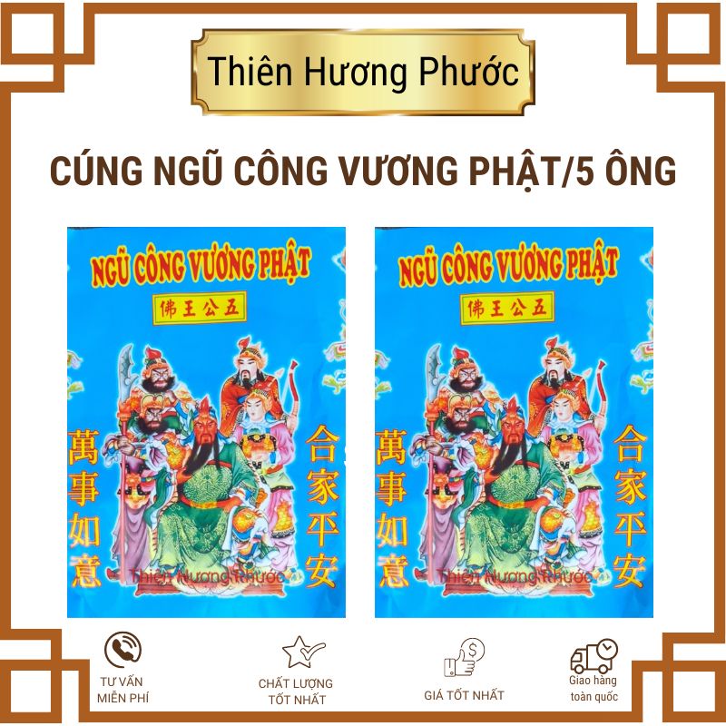 Giấy cúng ngũ công vương phật 5 ông