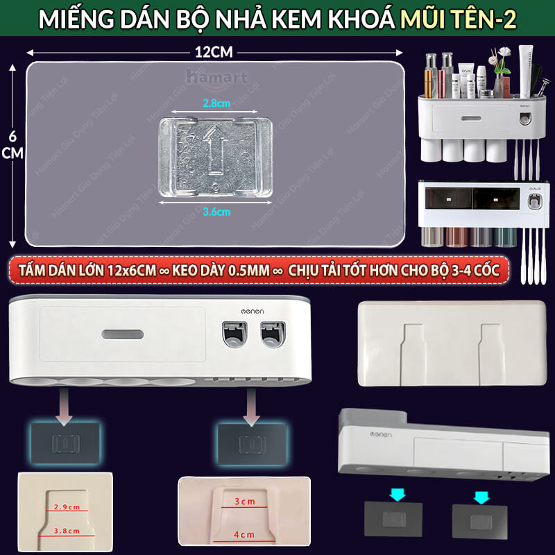 Miếng Dán Kệ Nhà Tắm Treo Tường Hamart 10 Mẫu Dán Dự Phòng Oenon Ecoco Đa Năng Siêu Dính