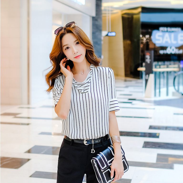 [4.4 Hoàn tiền 15%][HCM]Áo sọc cổ đỗ- MS0106A