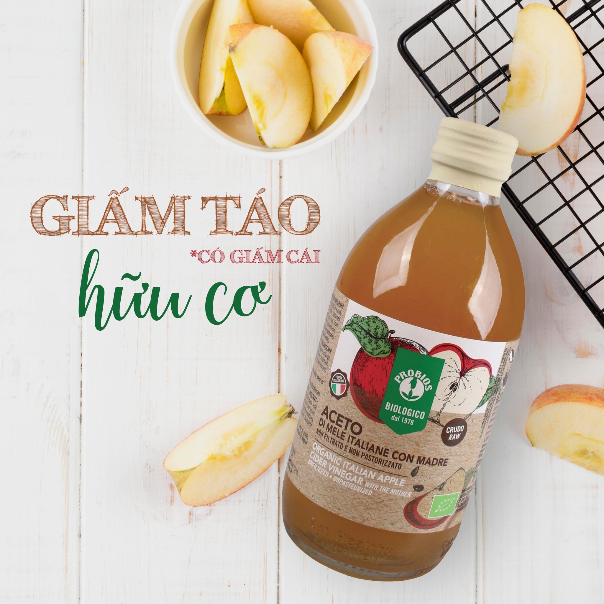 Giấm Táo Hữu Cơ PROBIOS - HÀNG Ý