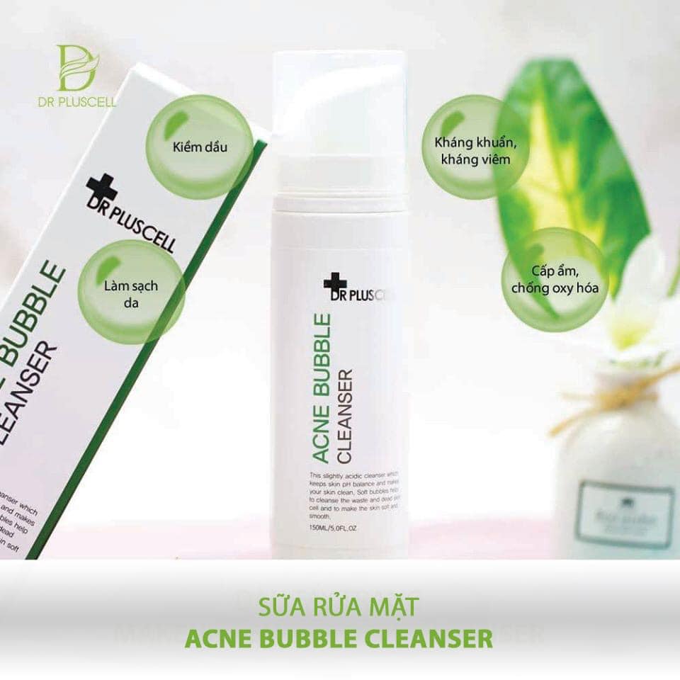 Sữa Rửa Mặt Dạng Bọt Cho Da Mụn Dr Pluscell Acne Bubble Cleanser 150ml