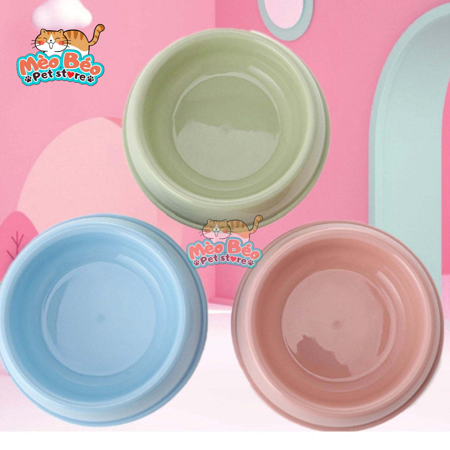 Bát ăn nhựa đơn cho thú cưng - 3 size