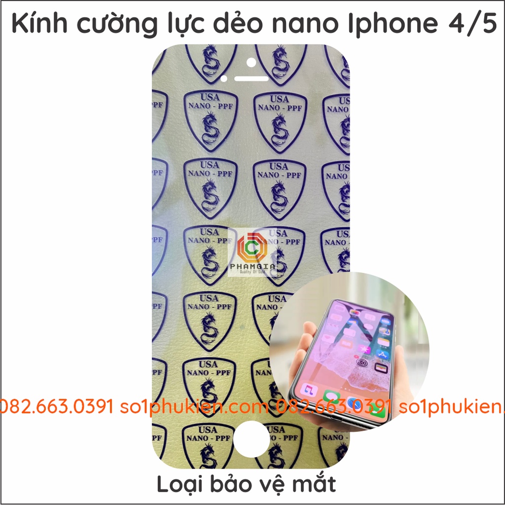 Dán cường lực nano iphone 4 / 4s / 5 / 5s / 5c / iphone se