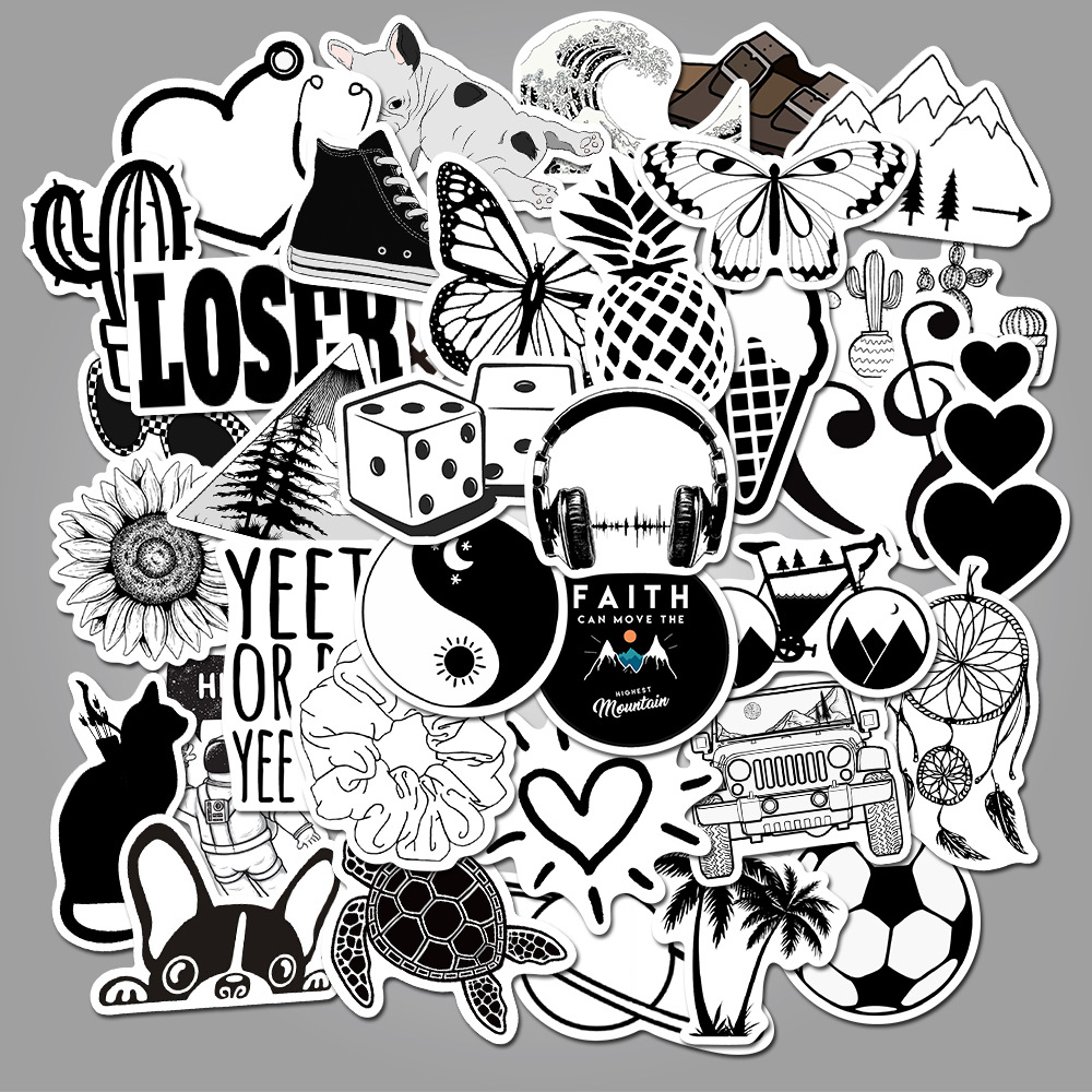 Bộ 50 Sticker chống nước size lớn RETRO dán Xe, dán mũ bảo hiểm, dán Laptop...