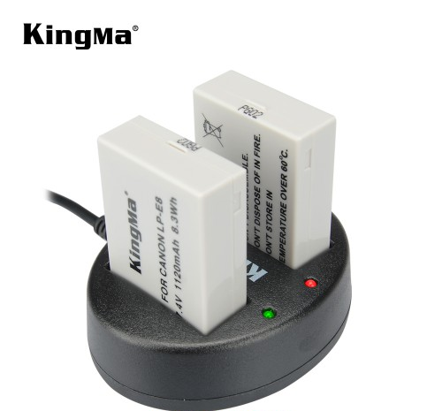 Bộ 02 Pin & 01 Sạc máy ảnh KingMa LP-E8