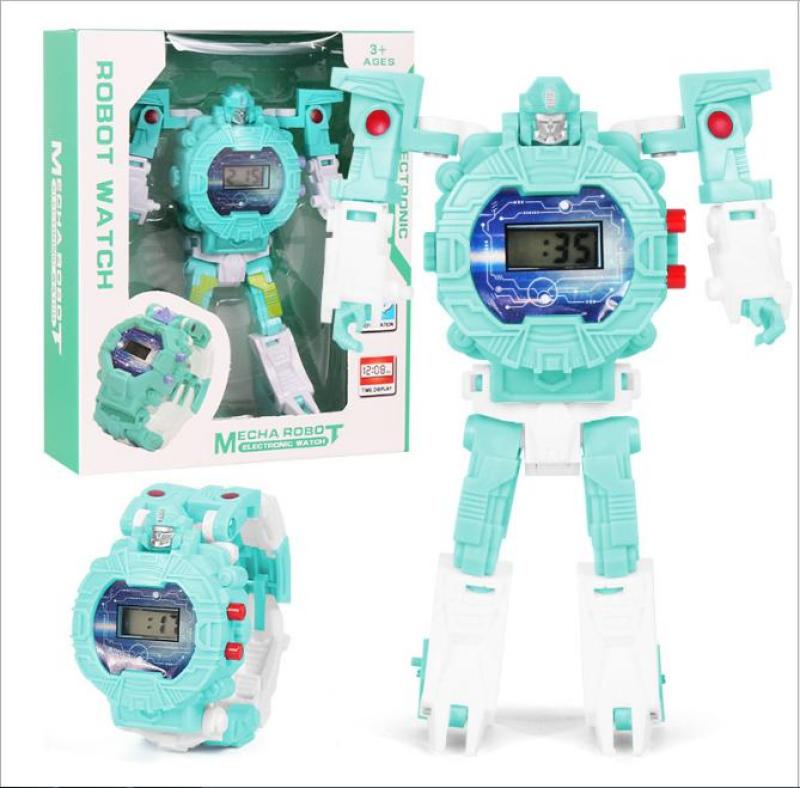 Giá bán [CÓ VIDEO] Đồng hồ trẻ em điện tử biến hình robot siêu nhân siêu anh hùng 2 trong 1