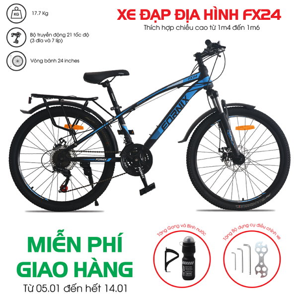 Mua Xe đạp địa hình Fornix FX24 - Vòng bánh 24 inch- Bảo hành 12 tháng (Tặng kèm Gọng và bình nước + bộ dụng cụ lắp ráp)