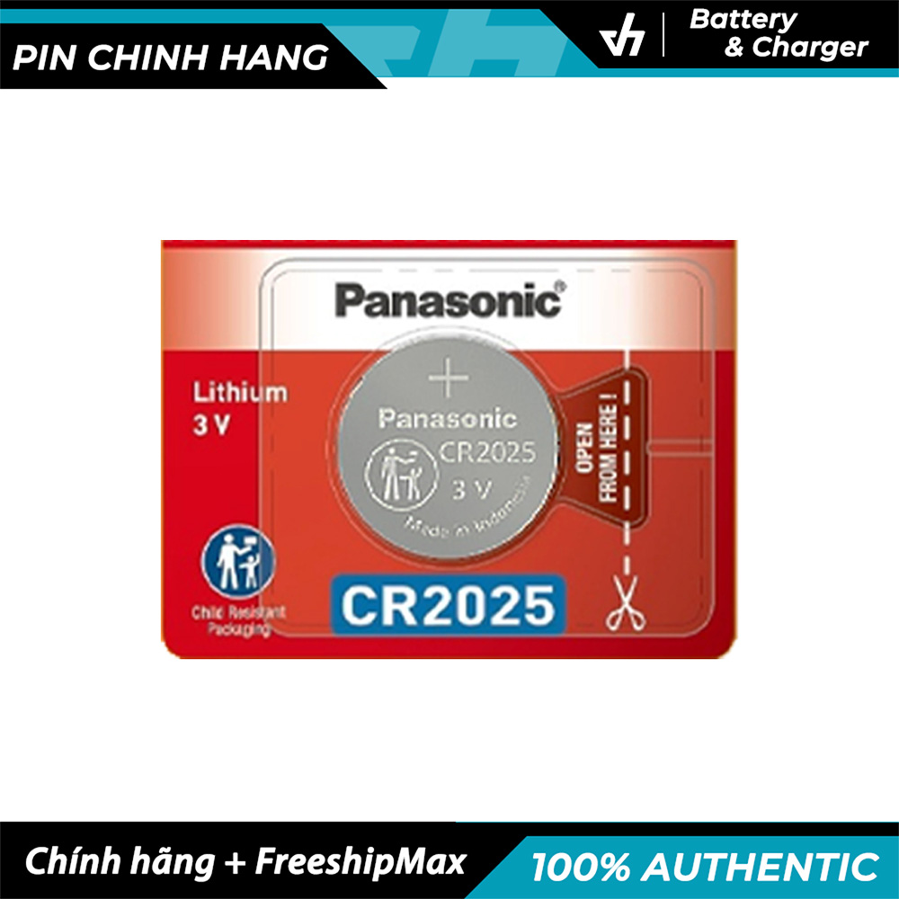 Vỉ 1 pin panasonic cr2025 lithium 3v chín hãng