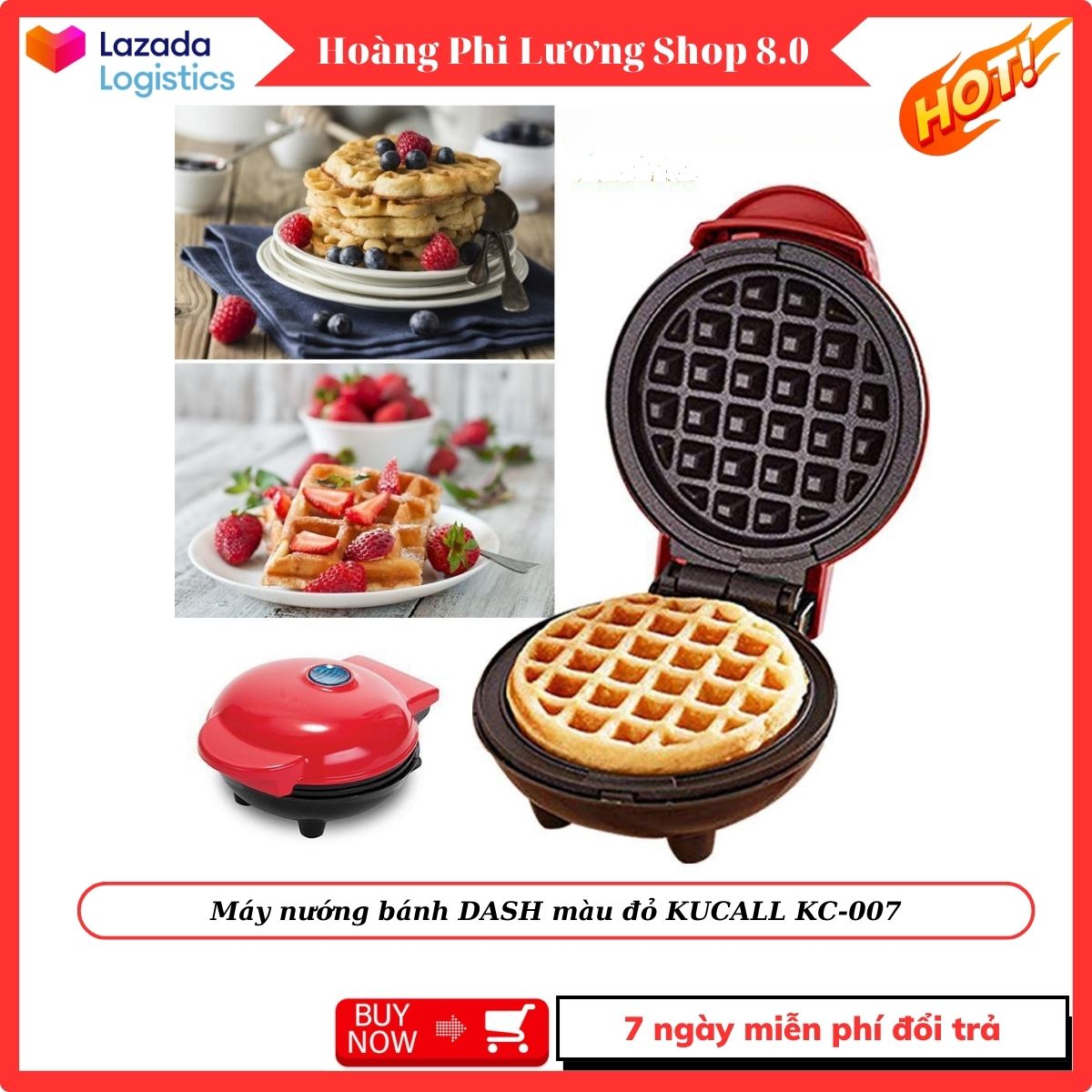 Bread machine, toaster, multi-function sandwich machine. Red DASH toaster KUCALL KC-007 - honeycomb toaster, electric toaster.