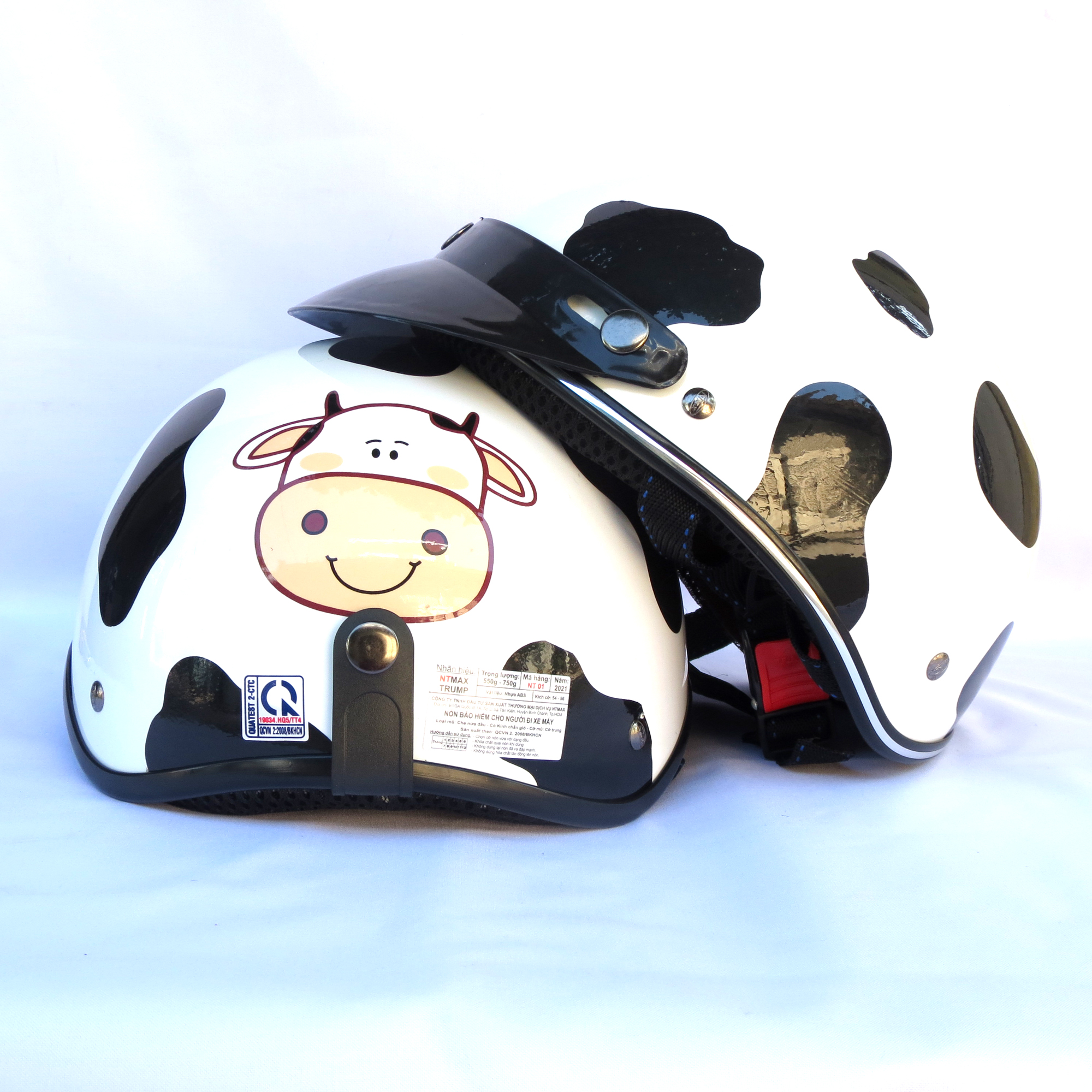 Mũ bảo hiểm 1/2 NTMAX tem bò sữa siêu cute