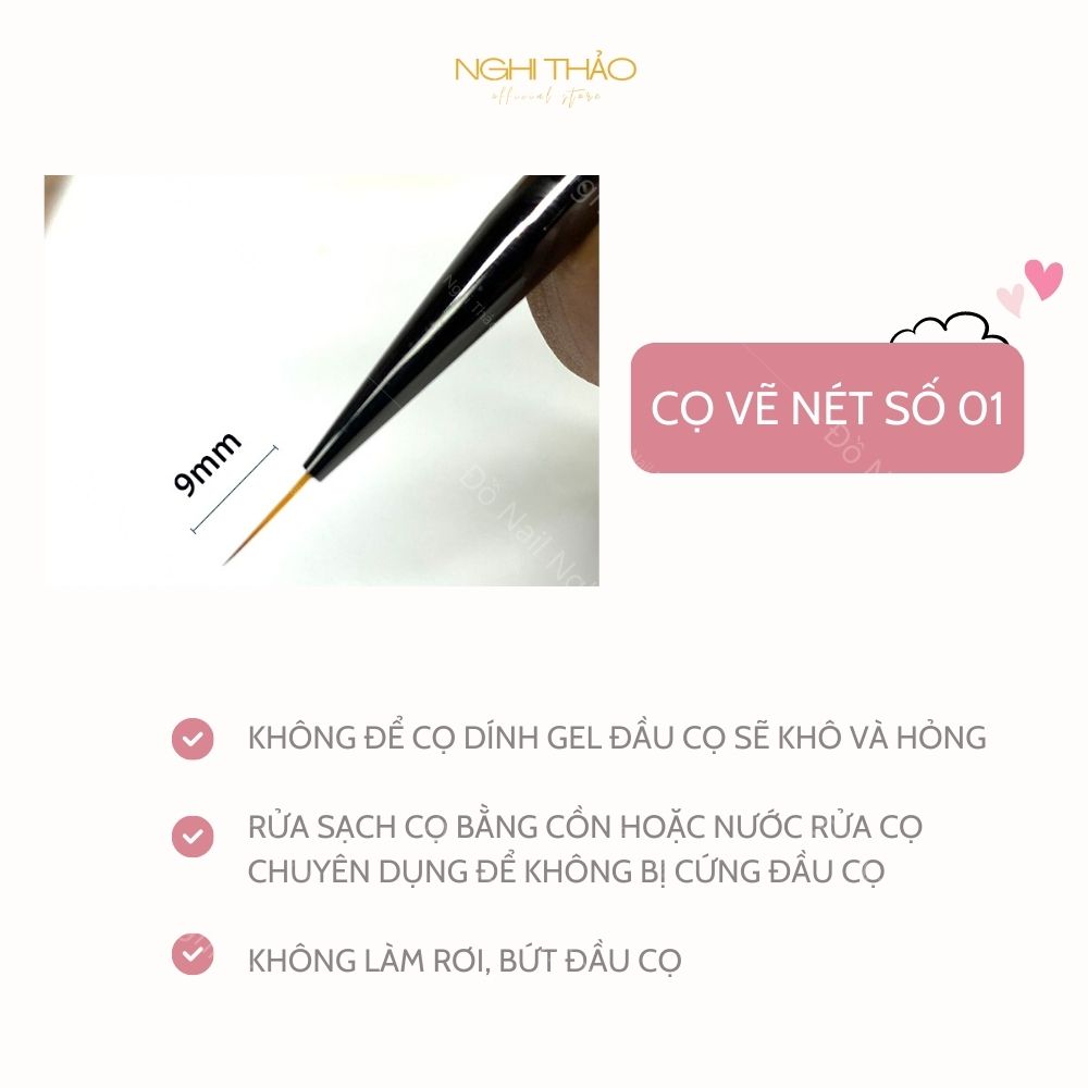 Cọ nét nail 9mm Jeliva 01